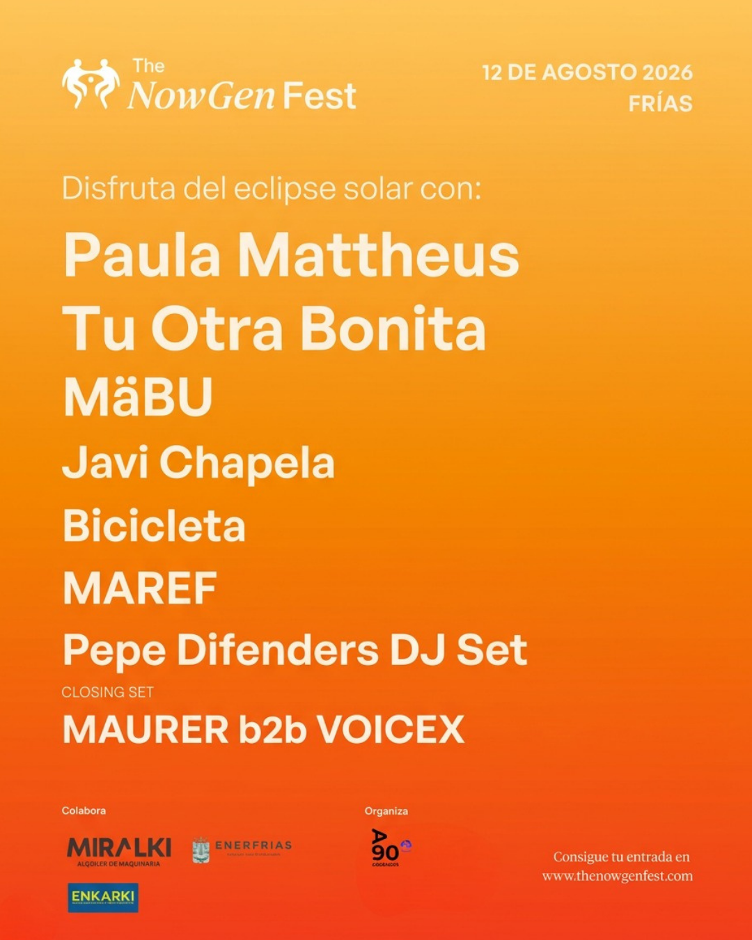 Frías acogerá el próximo 12 de agosto la primera edición de The NowGen Fest coincidiendo con el eclipse solar total